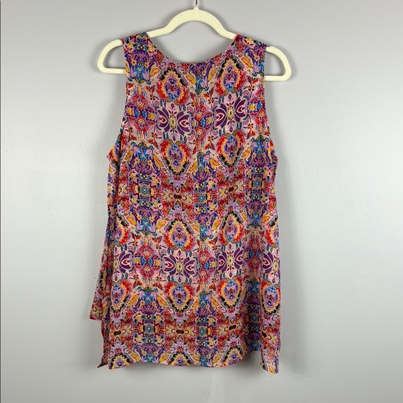 Zac & Rachel Multicoloured Hankerchief Relaxed Sleeveless Blouse Size Large - Picture 10 of 11